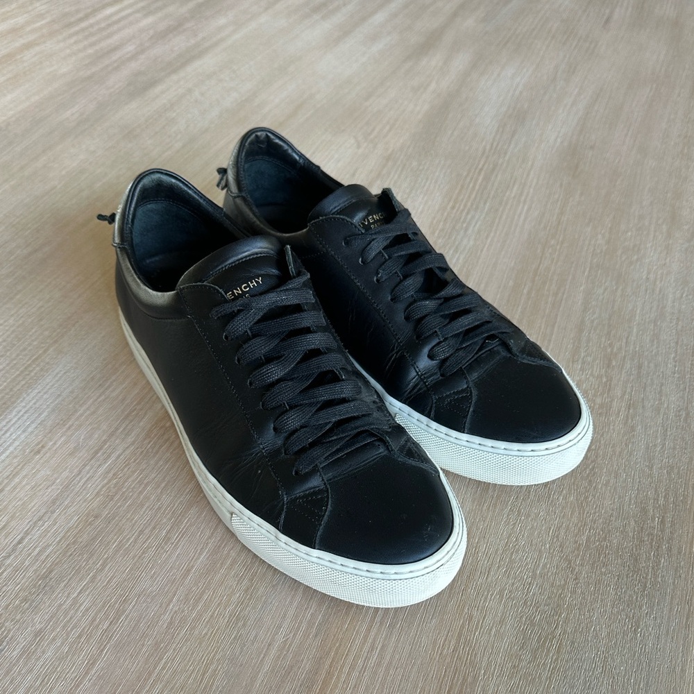 Givenchy Black Leather Shoes with Gold Logo